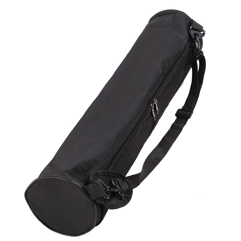 FLSOAY Portable Yoga Mat Bag for Women - Lightweight Canvas Shoulder Carry Bag for Pilates, Workout & Exercise Mats - Perfect for Gym, Travel & Outdoor Yoga (Black)