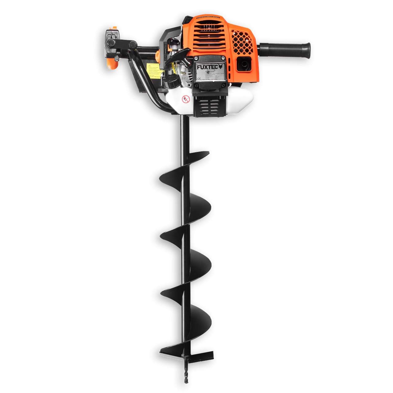 Fuxtec FX-EB162 3.5HP Gas Powered Earth Auger with 3 Drill Bits (100mm/150mm/200mm) & Oil Control Window - Professional Post Hole Digger for Fencing, Gardening, and Landscaping Projects