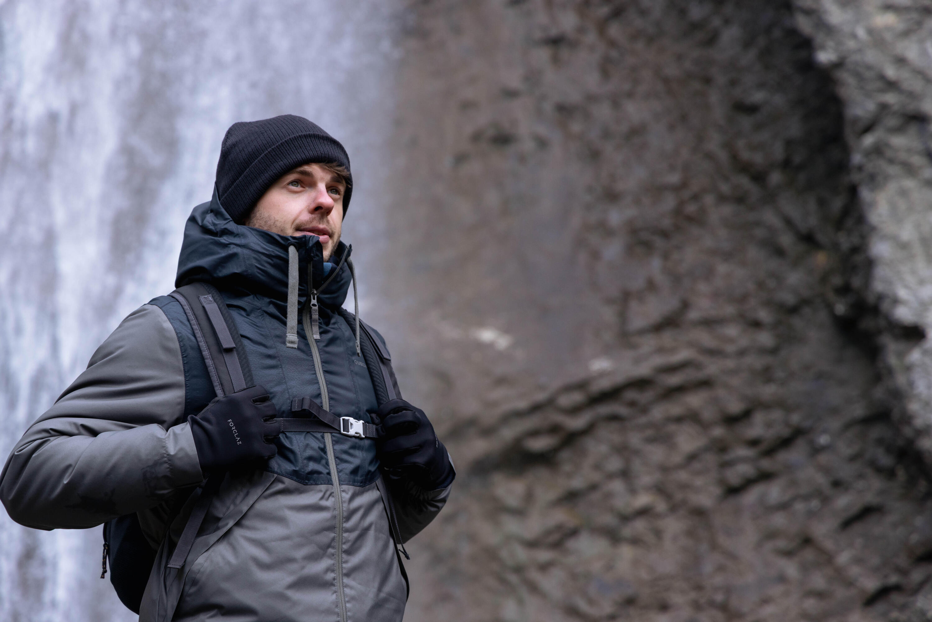 Quechua SH100 Waterproof Winter Jacket for Men - Lightweight Insulated Cold Weather Coat for Hiking, Skiing & Outdoor Activities