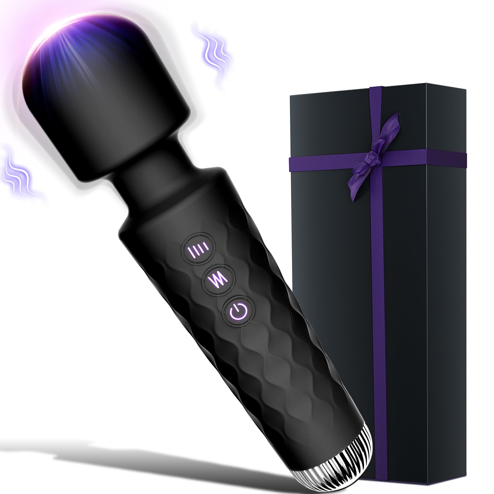 Allovü USB Rechargeable Personal Wand Massager - 10 Powerful Vibration Modes Waterproof Vibrator for Women & Couples | Adult Sex Toy for Pleasure & Intimacy | Perfect for Bedroom Fun, Spa Massage & Romantic Nights