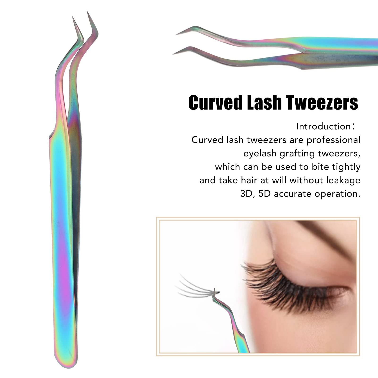 Professional Stainless Steel Eyelash Extension Tweezers - Precision False Eyelash Applicator Tool for Lash Grafting, Manicure & Electronics Repair | Portable, Durable & Upgraded Design | Perfect for Salon, Home Use & DIY Beauty