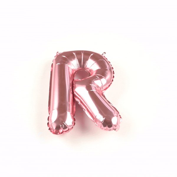 Rose Gold Mylar Letter R Balloon - 16 Inch Large Foil Balloon for Birthday Party Decorations, Wedding, Anniversary, Baby Shower & Graduation Celebrations (1 Count)