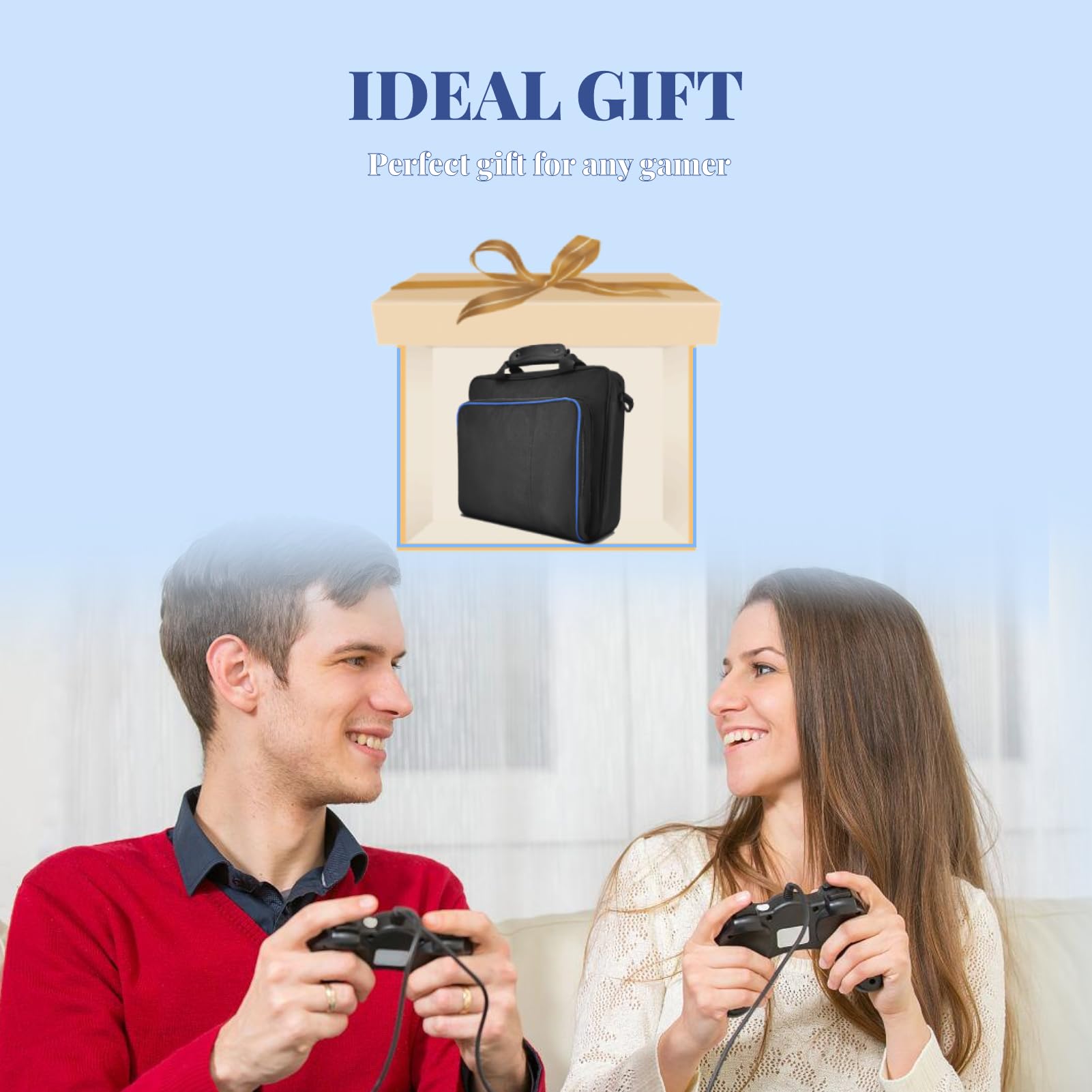 Lazmin Travel Storage Bag - Durable PS4 Carrying Case & Protective Shoulder Bag for PlayStation 4 Console - Perfect for Gaming Travel, Commuting & Storage Protection