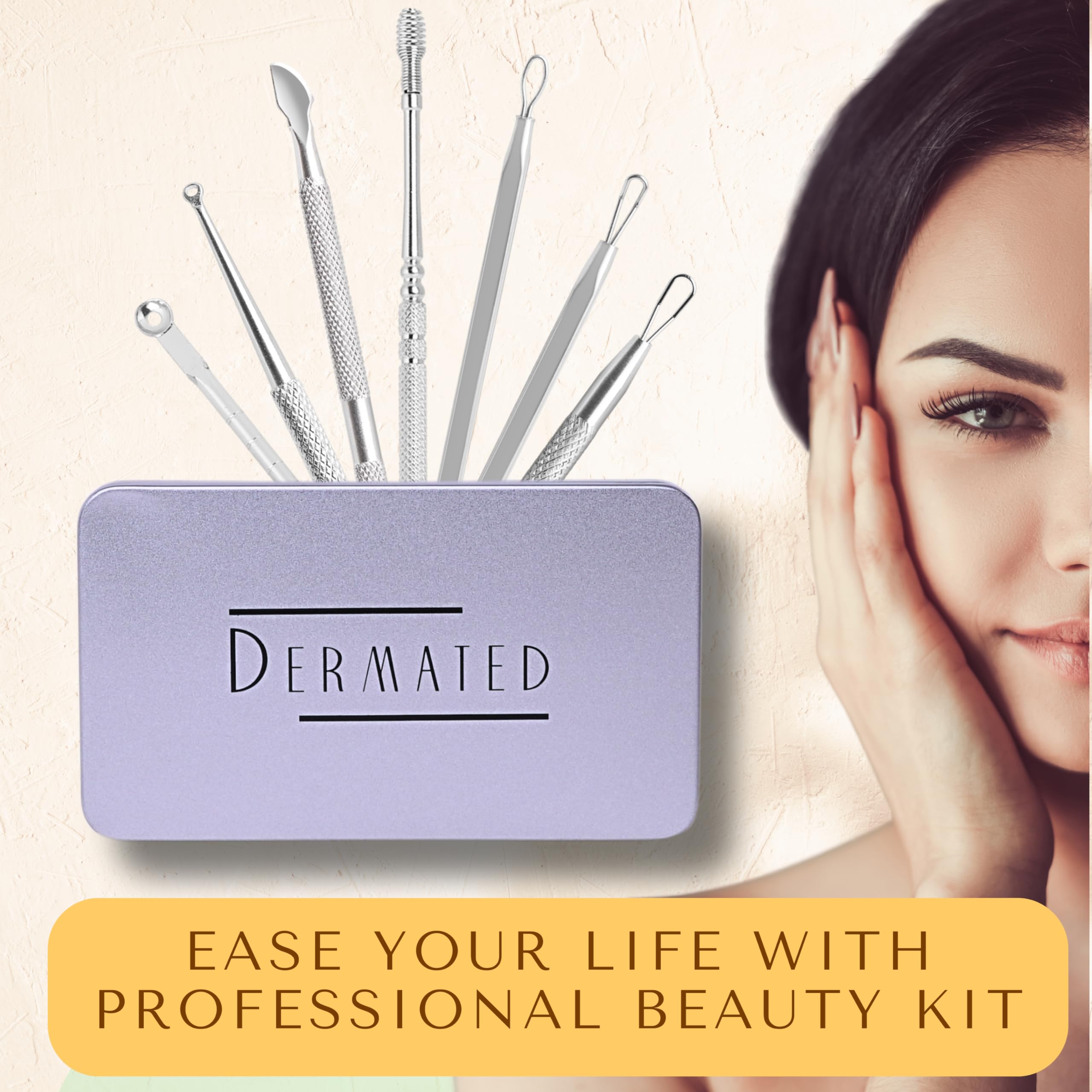 16 Pcs Blackhead Remover Kit - 2025 Professional Stainless Steel Pimple Extractor Tools for Blackheads, Acne, Whiteheads & Blemishes | Perfect for Facial & Nose Care | Ideal for Home Spa, Travel & Daily Skincare Routine