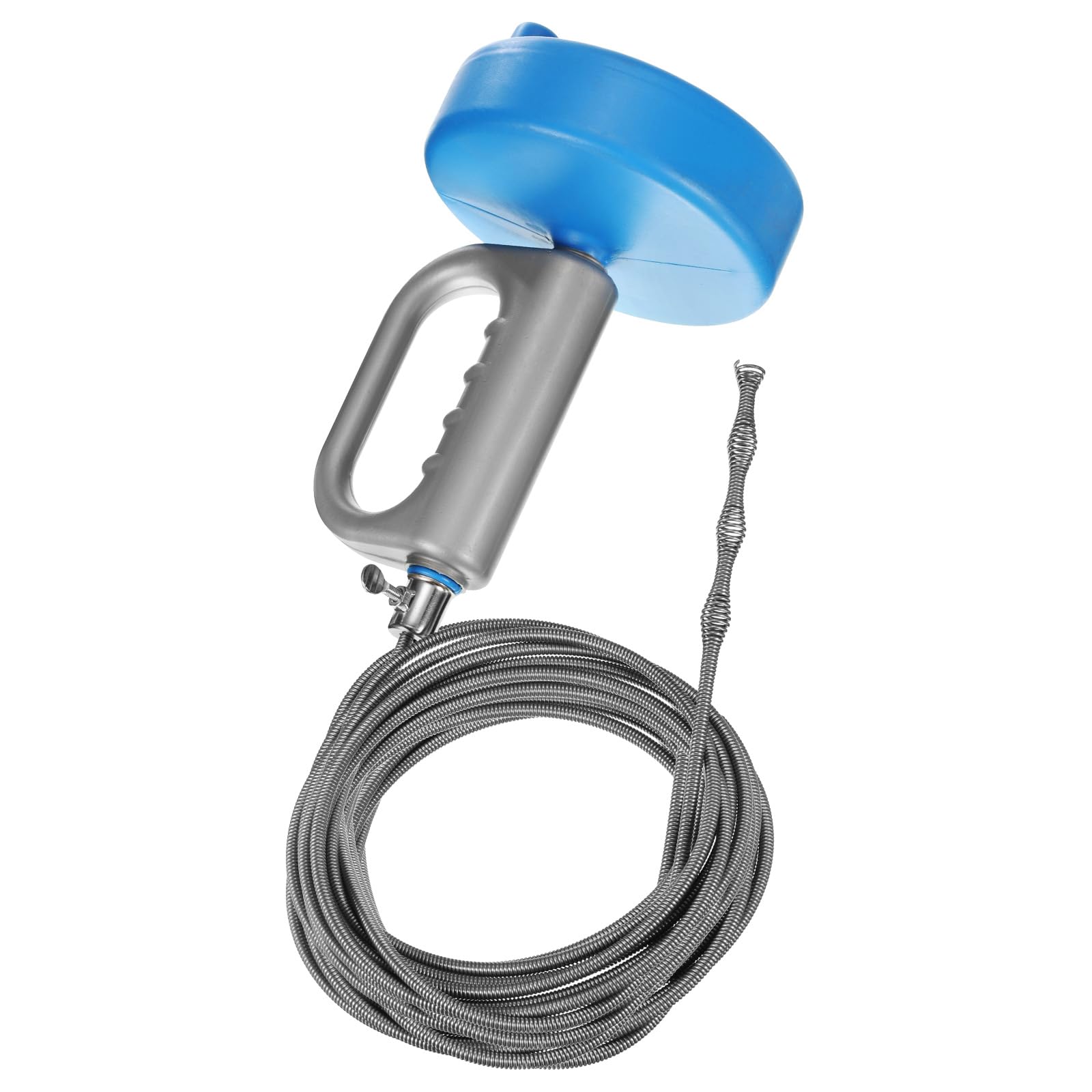 HARFINGTON 49 Ft Stainless Steel Drain Snake Clog Remover - Flexible Plumbing Auger for Kitchen Sink, Bathroom Shower, Toilet & Bathtub Drain Cleaning - Heavy Duty Hair Clog Removal Tool (Blue) | Perfect for Home Plumbing Emergencies & DIY Drain Maintenance