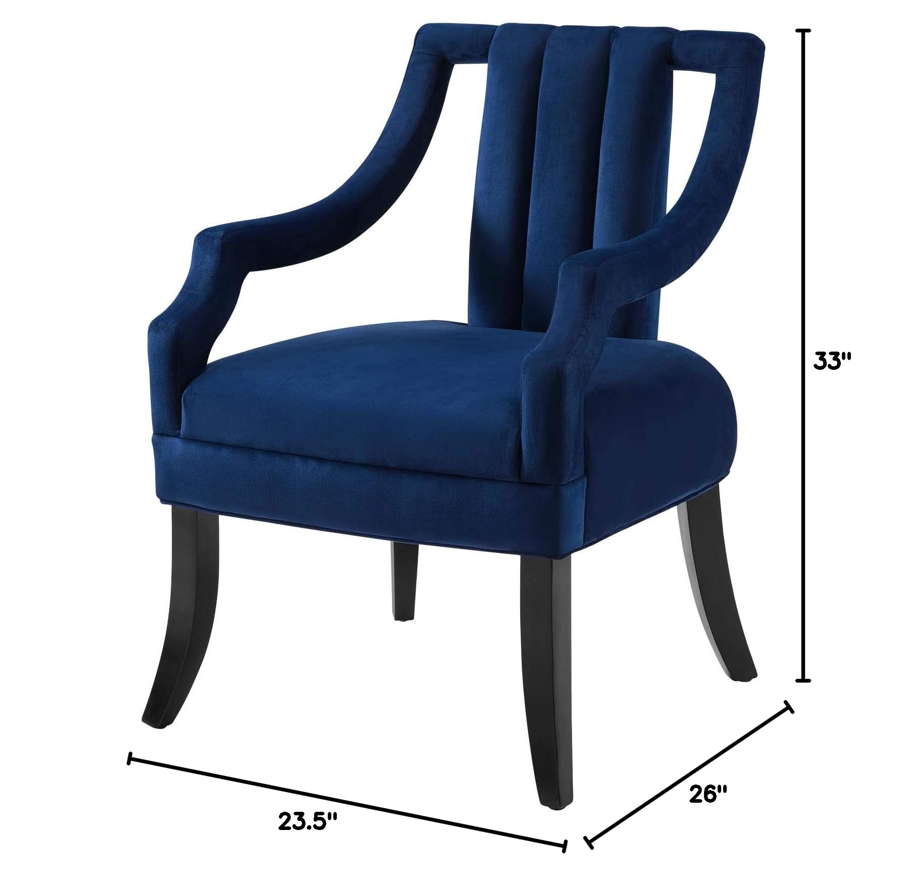 Modern Velvet Accent Chair for Living Room - Navy Blue Upholstered Wooden Lounge Side Chair - Perfect for Home, Office & Reading Nook