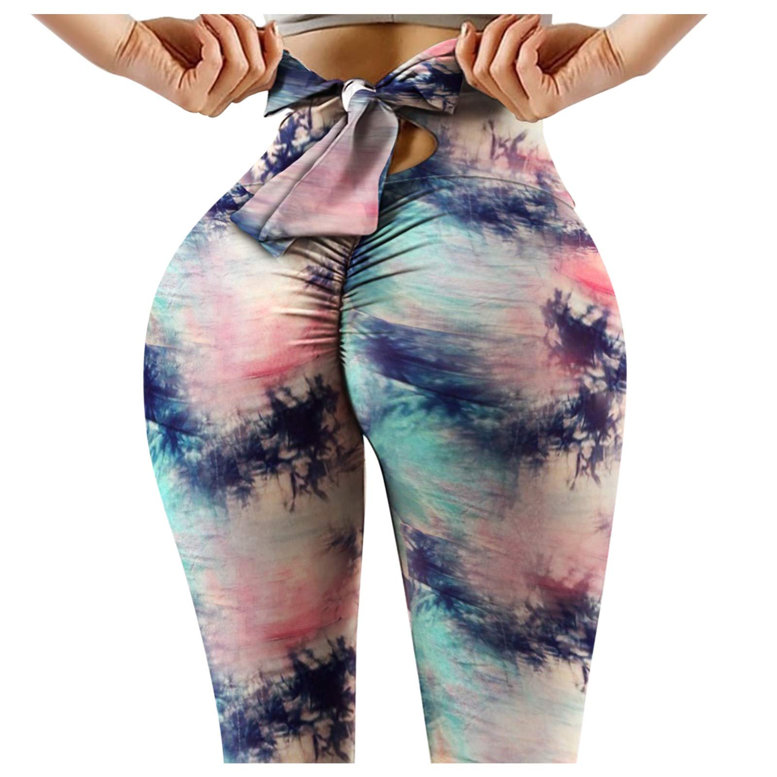 Best TikTok Famous High Waist Tummy Control Yoga Pants for Women - Back Tie Bow Design Hip Lift Workout Leggings for Running, Fitness & Yoga | Perfect for Gym, Lounge & Everyday Wear