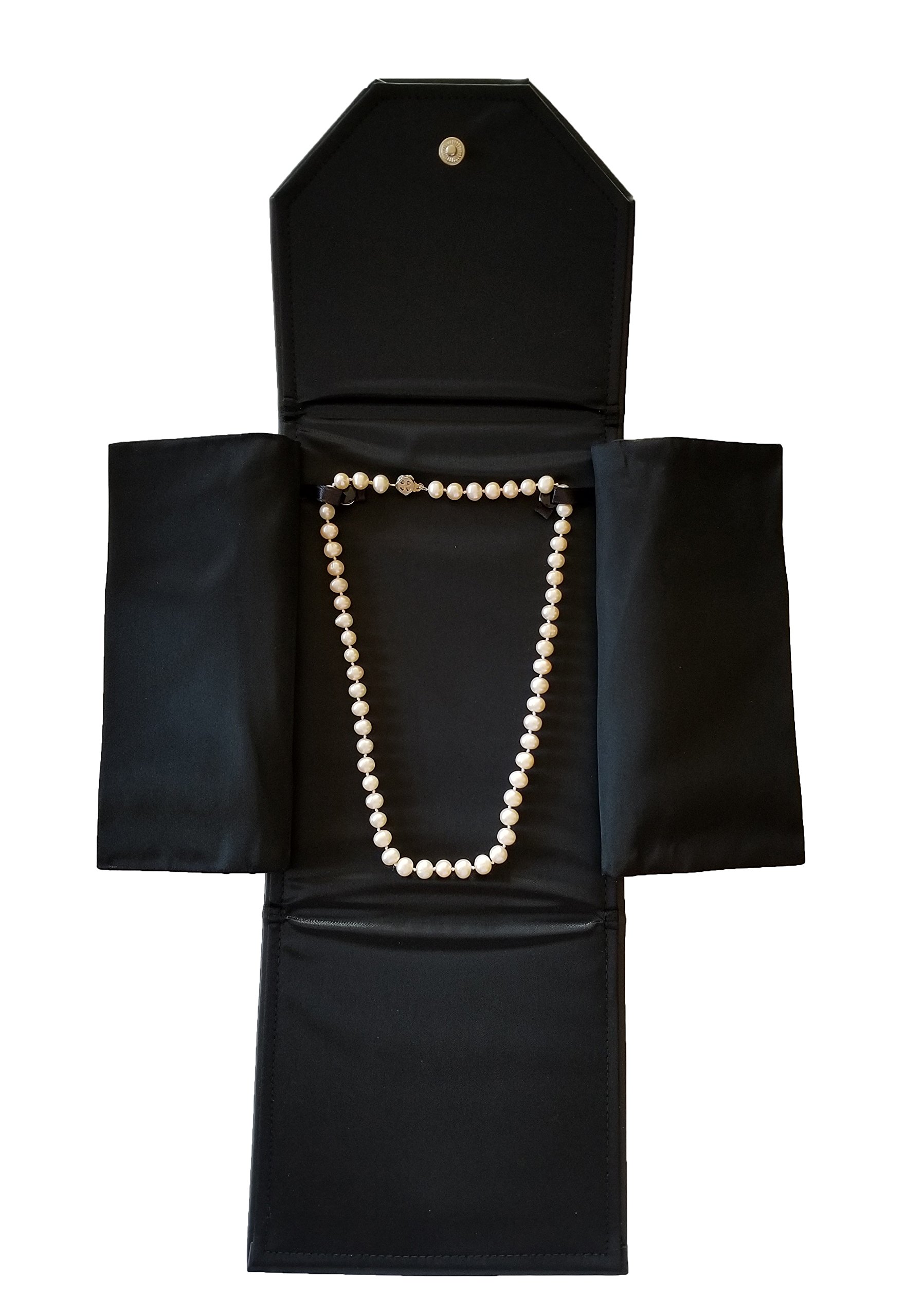 Elegant Black Leatherette Jewelry Organizer Case - Large Necklace Presentation Folder for Display, Storage & Gift Giving | Perfect for Jewelry Shops, Boutiques & Personal Collection Organization