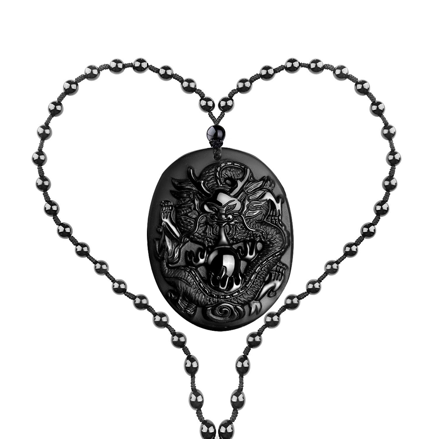 Natural Obsidian Zodiac Pendant Necklace - 12 Chinese Horoscope Animal Sign Amulet for Men & Women | Grounding Stone Gemstone Jewelry for Protection & Spiritual Healing | Perfect Birthday Gift & Daily Wear Accessory
