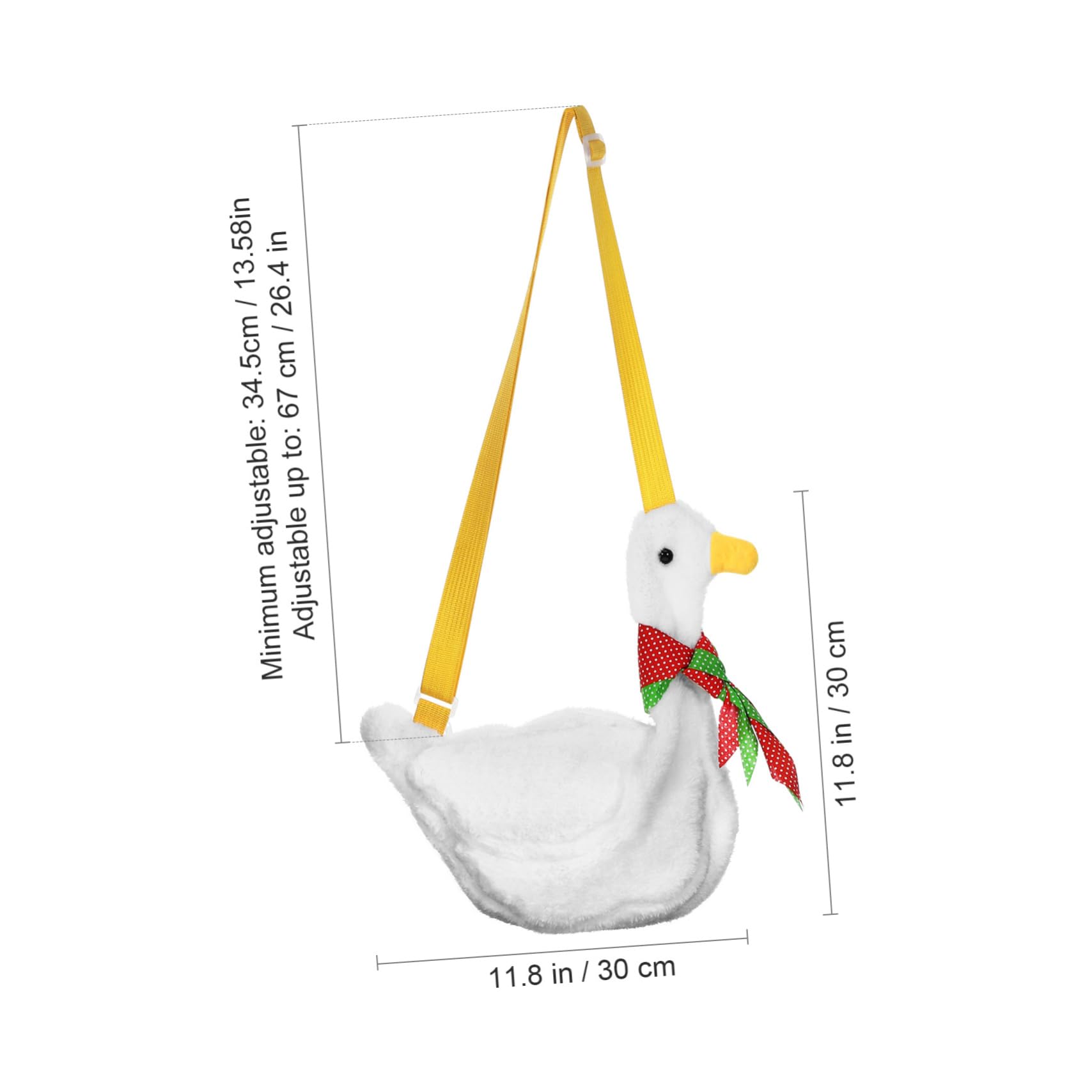 **Kichvoe Adorable Duck Plush Backpack - Cute Cartoon Duck Shaped Crossbody Bag for Women, Girls, Teens - Soft Stuffed Animal Shoulder Bag in White - Perfect for School, Travel, Gifts & Cosplay**