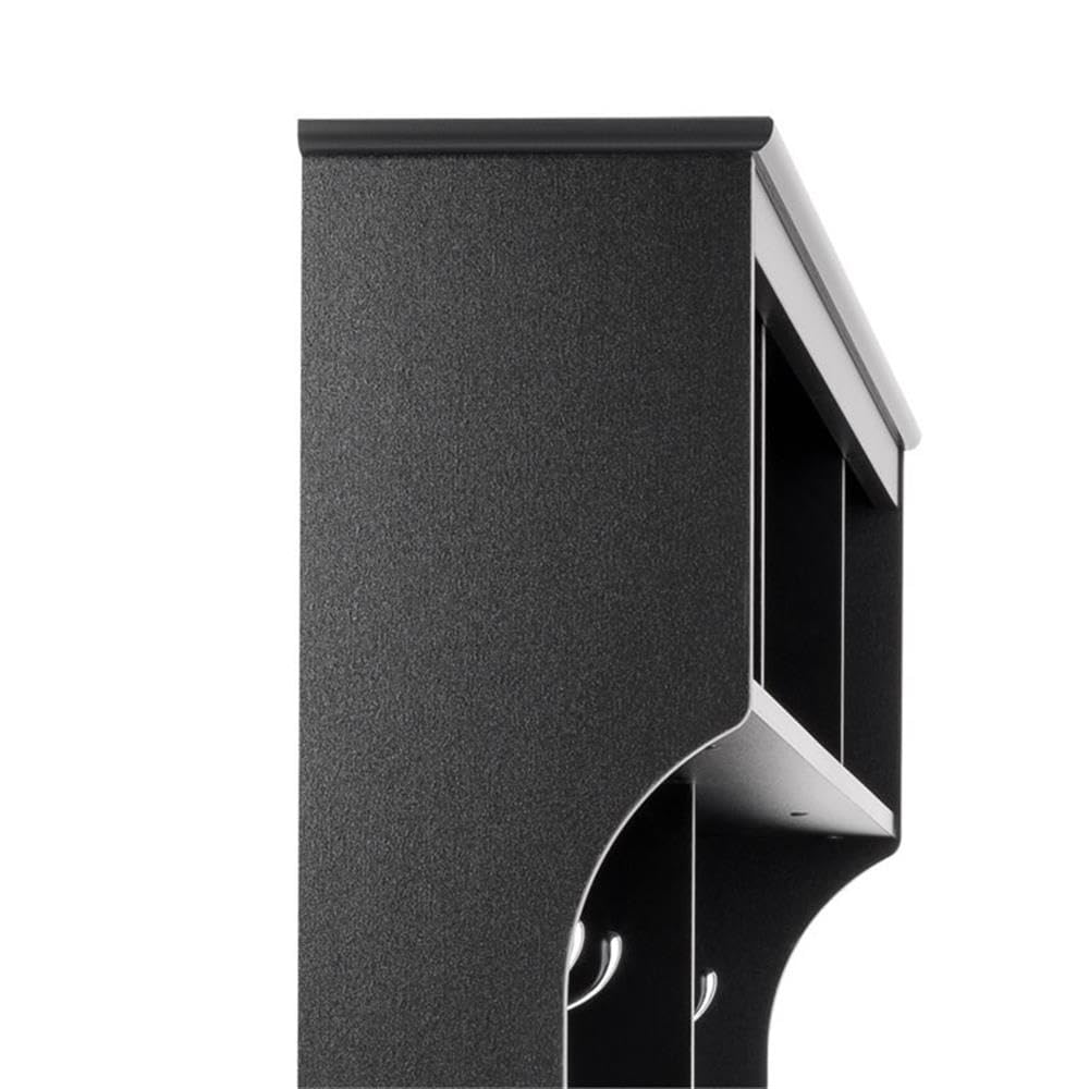 Prepac Black Hall Tree Entryway Storage Cabinet - 24 Shoe Cubbies & 6 Double Coat Hooks - 15.5