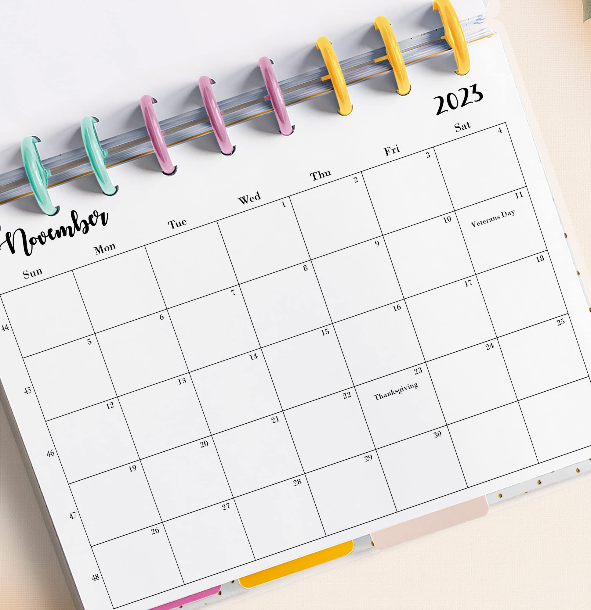 2024-2025 Monthly Planner Refills for 9-Disc Medium Planners (7x9.25 Inches) - Perfect for Home Office, School & Work Organization (Planner Sold Separately)