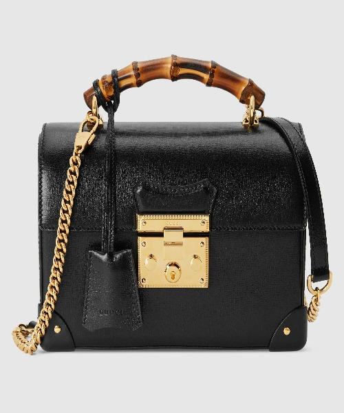 Gucci Padlock Small Bamboo Shoulder Bag for Women - Black Leather Crossbody Purse with Gold Hardware | Perfect for Work, Travel & Evening Events
