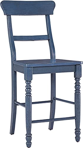 Progressive Furniture D845-62F Savannah Counter Height Bar Stools Set of 2 - Navy Blue Kitchen Island Chairs for Dining Room & Breakfast Nook