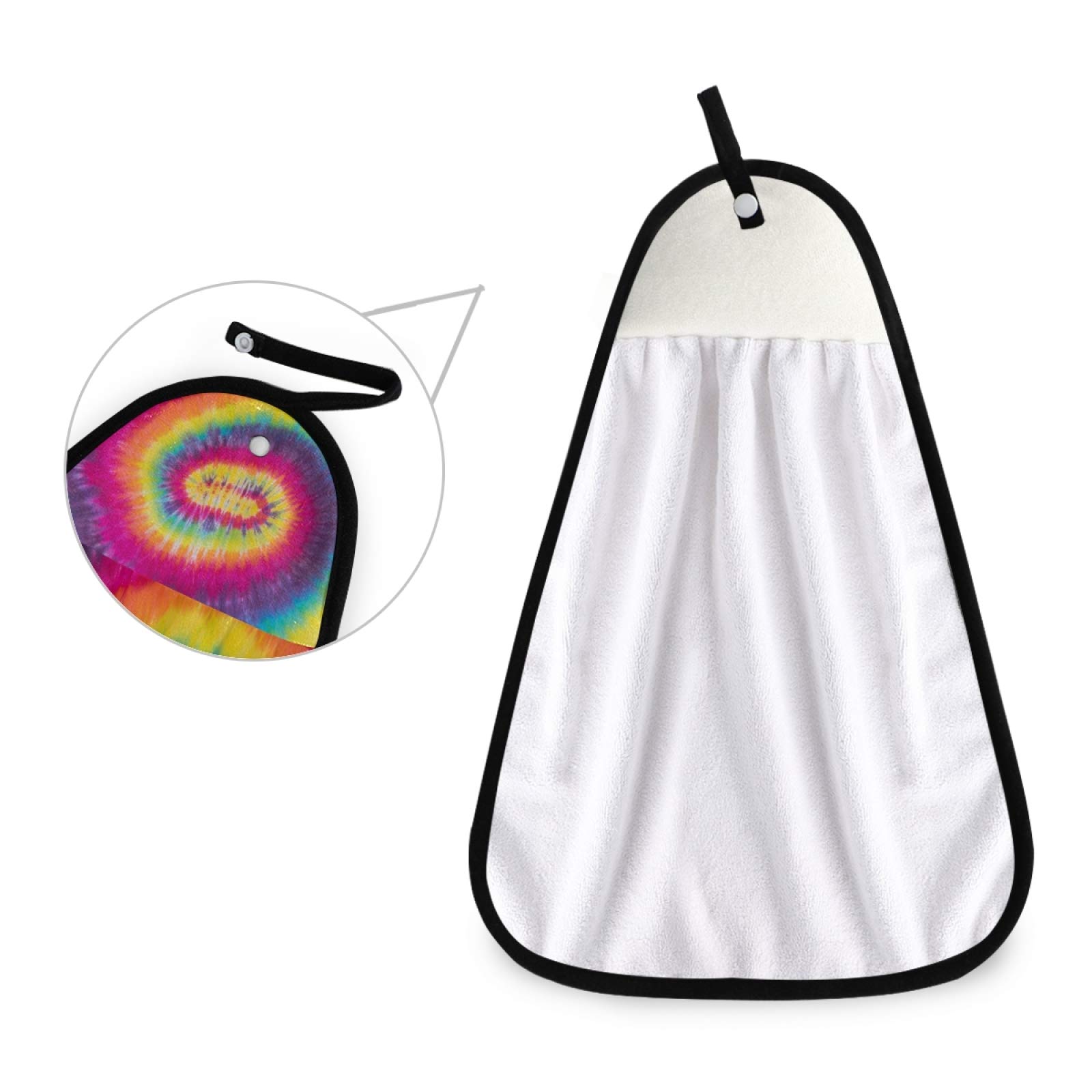 Qilmy Tie Dye Hanging Hand Towel - Fade-Resistant 100% Cotton Kitchen & Bath Towel with Loop (12.2