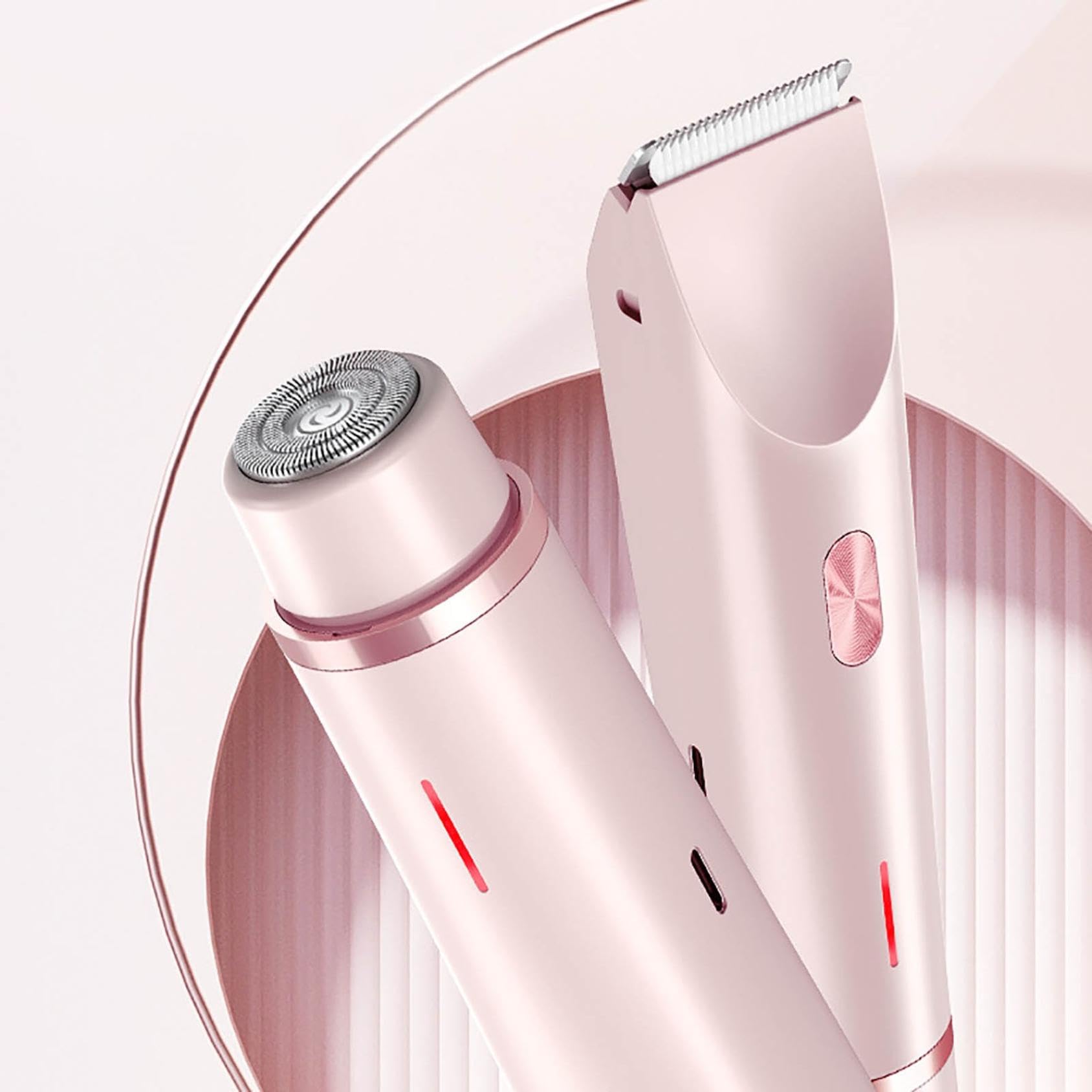 2025 New Bikini Shaver & Body Hair Trimmer - Dual Head Electric Razor for Women, GlowShave 2-in-1 Rechargeable Shaver with LED Light (Sky Blue) - Perfect for Travel, Gym & Sensitive Skin Care