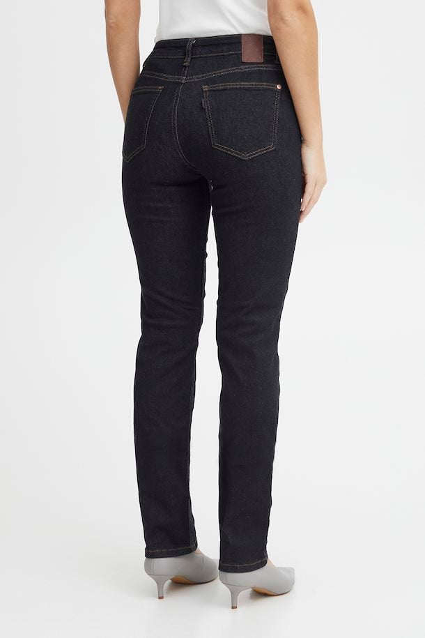 Emma Dark Unwashed High Waisted Straight Leg Jeans for Women - Comfortable Stretch Denim Pants for Casual Wear & Everyday Outfits
