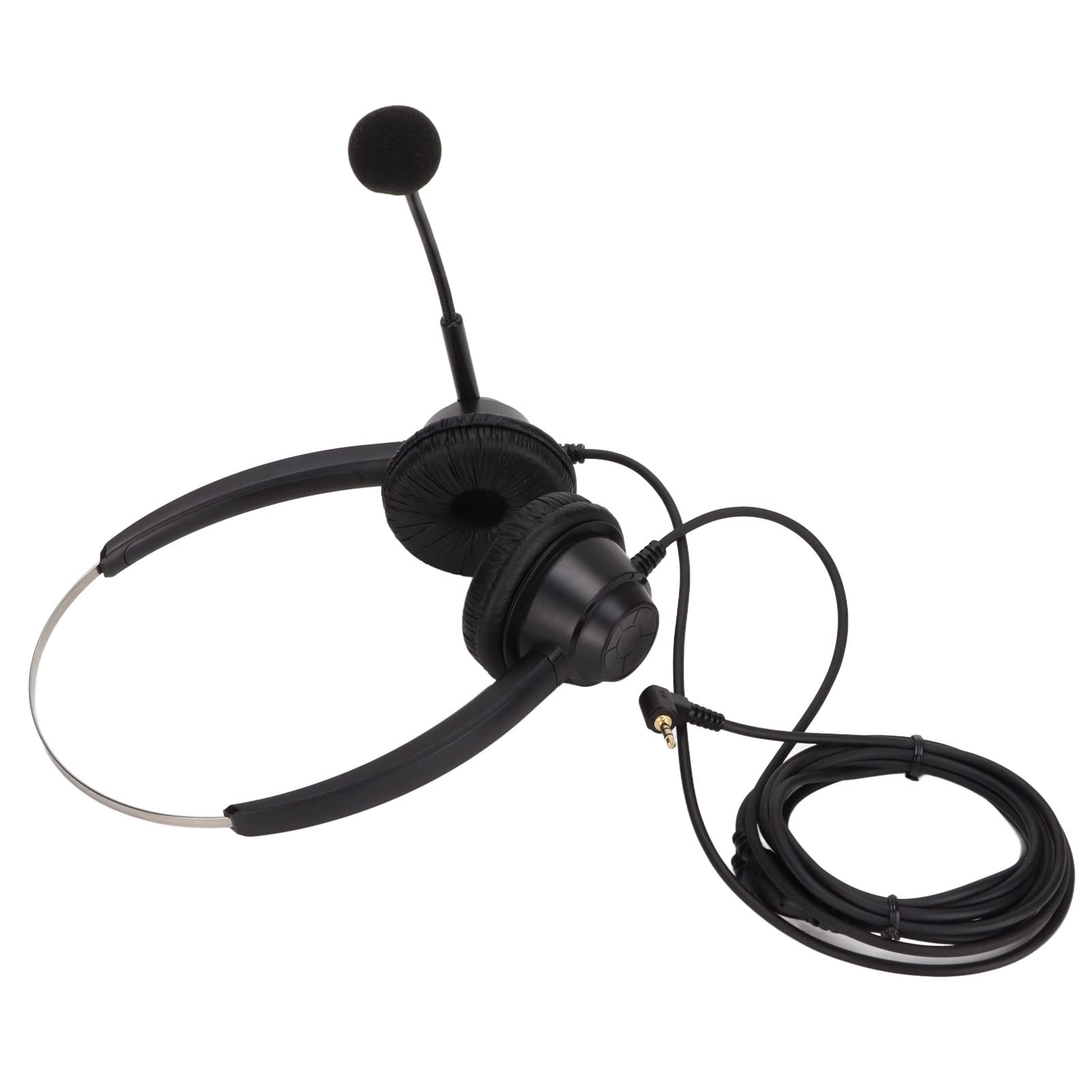 Gaeirt Office Telephone Headset with HD Mic - Lightweight Binaural Headset with Flexible Headband, 2.5mm Plug and Play for Call Centers, Customer Service & Remote Work (Model H360D-2.5)