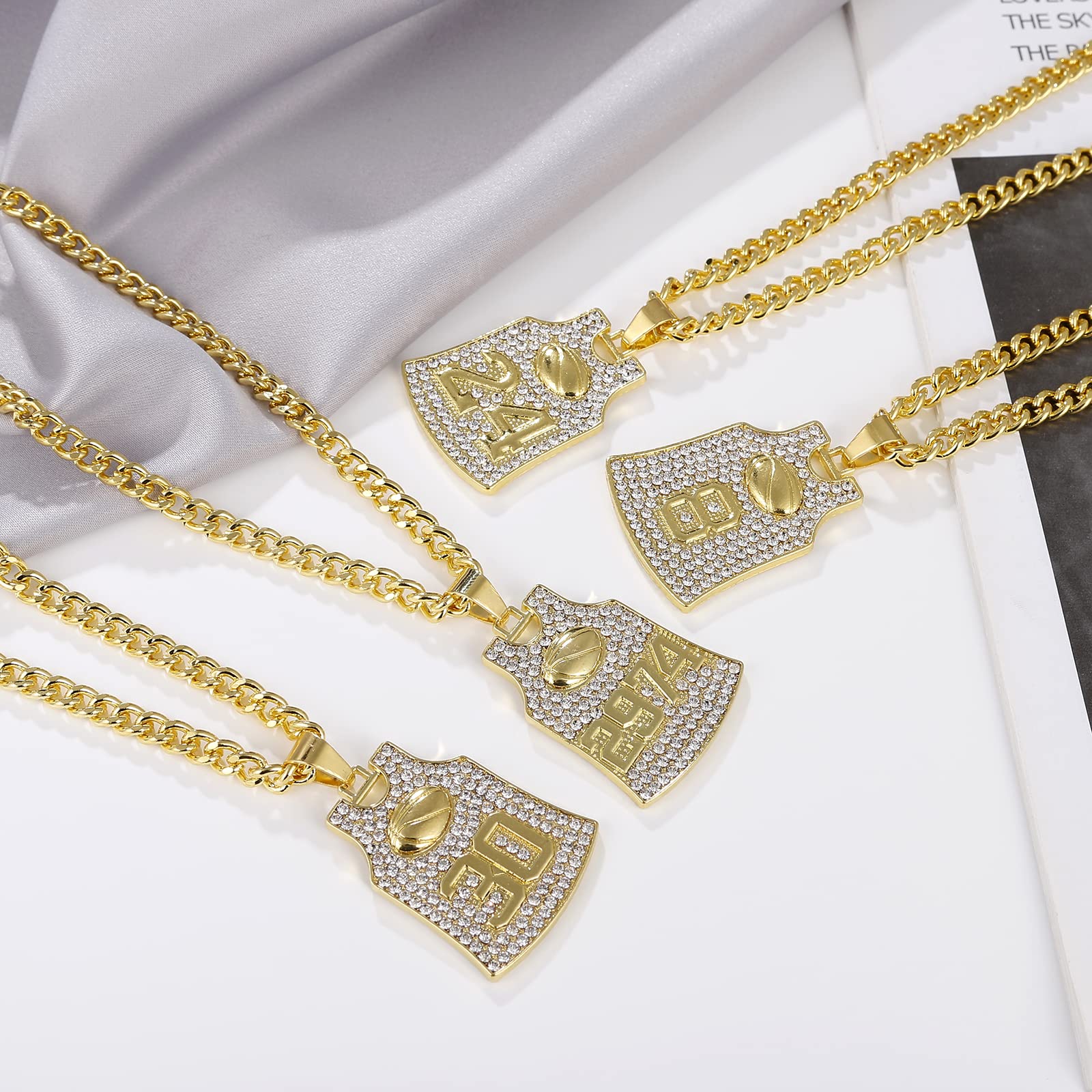 Winssigma 14K Gold Plated Basketball Jersey Necklace - Custom Number Pendant for Basketball Fans - Perfect Gift for Players, Coaches & Sports Lovers - Game Day Jewelry & Memorial Souvenir