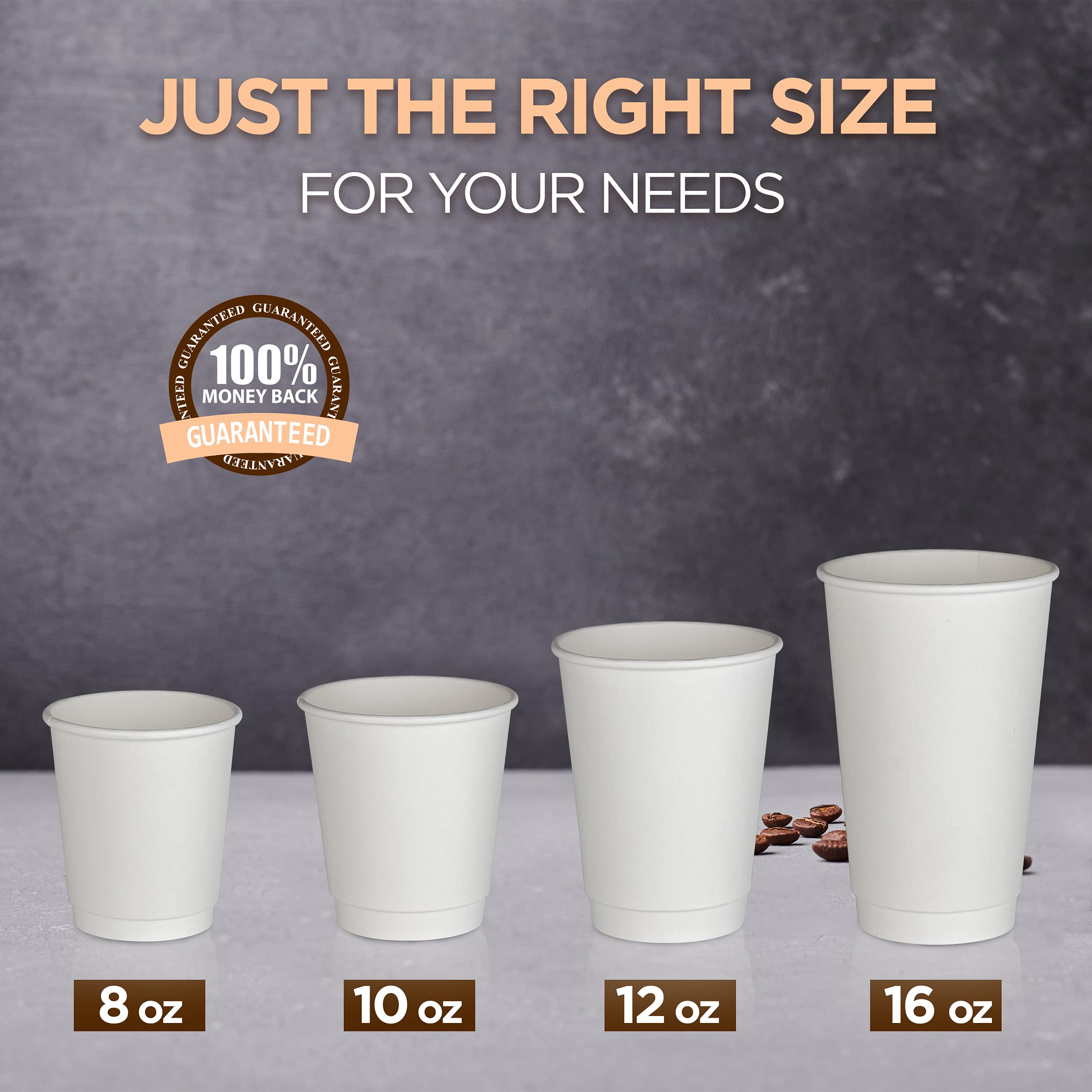 500 Pack 12oz White Disposable Coffee Cups - Double Wall Insulated Hot Beverage Cups for Coffee, Hot Chocolate & Tea | Sturdy Paper Travel Cups for Home, Office, Cafes & Takeout (Lids Not Included) | Perfect for Morning Coffee, Office Breaks & On-the-Go Drinks