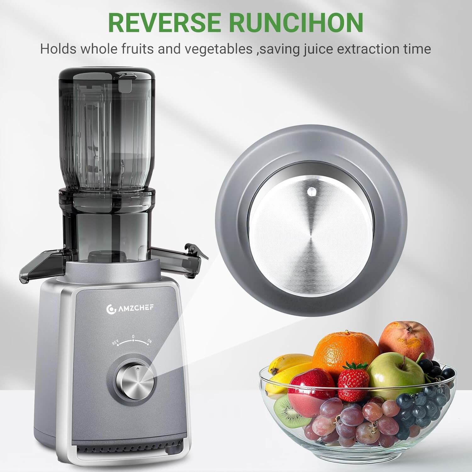 AMZCHEF Slow Masticating Juicer with 4.5