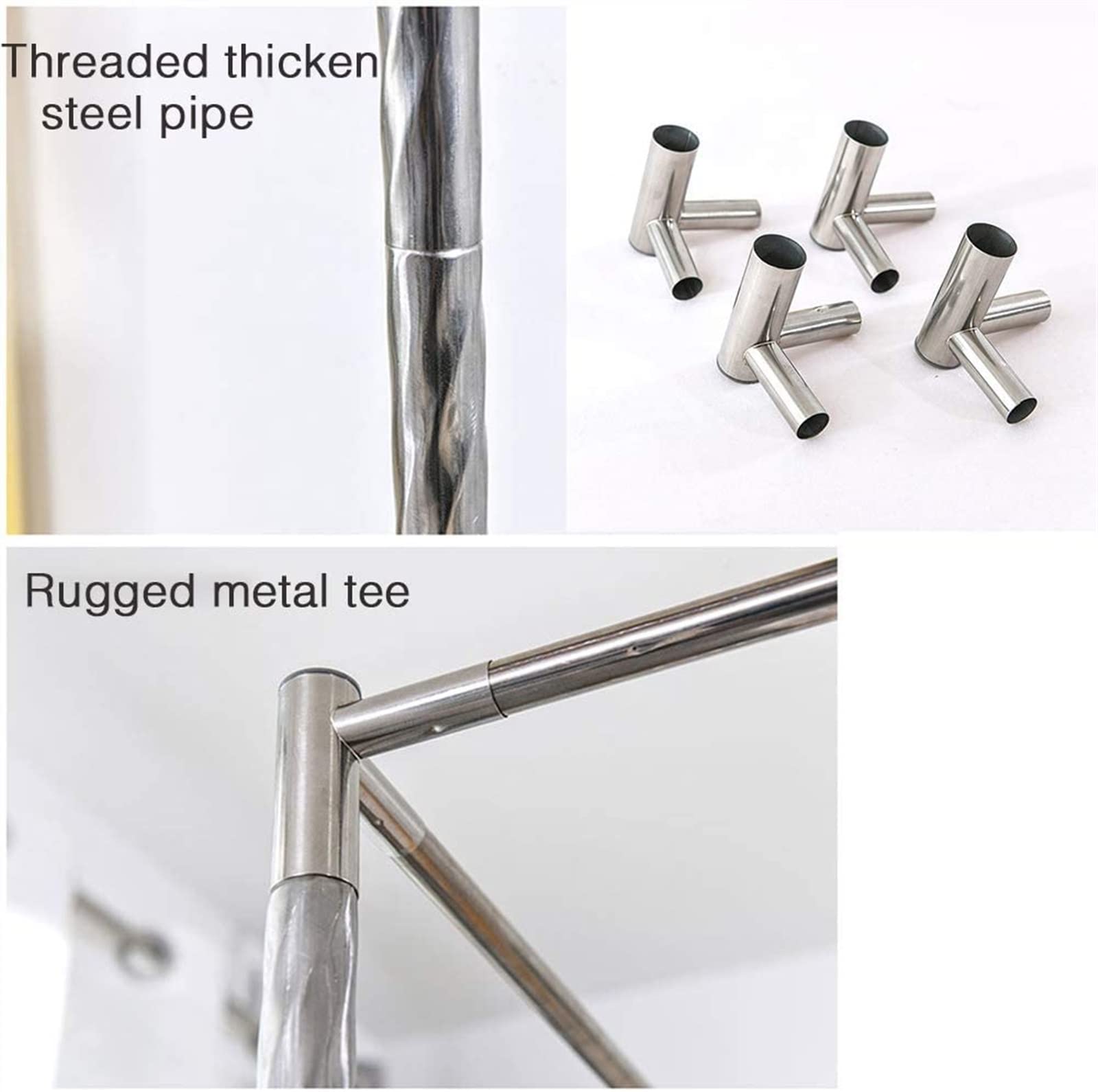 Premium Stainless Steel Bed Canopy Bracket Set - Heavy Duty 24mm Mosquito Net Frame with Reinforced Threaded Stand & Metal Tee Connectors for 1.8x2m Beds - Perfect for Bedroom Decor, Outdoor Camping & Mosquito Protection