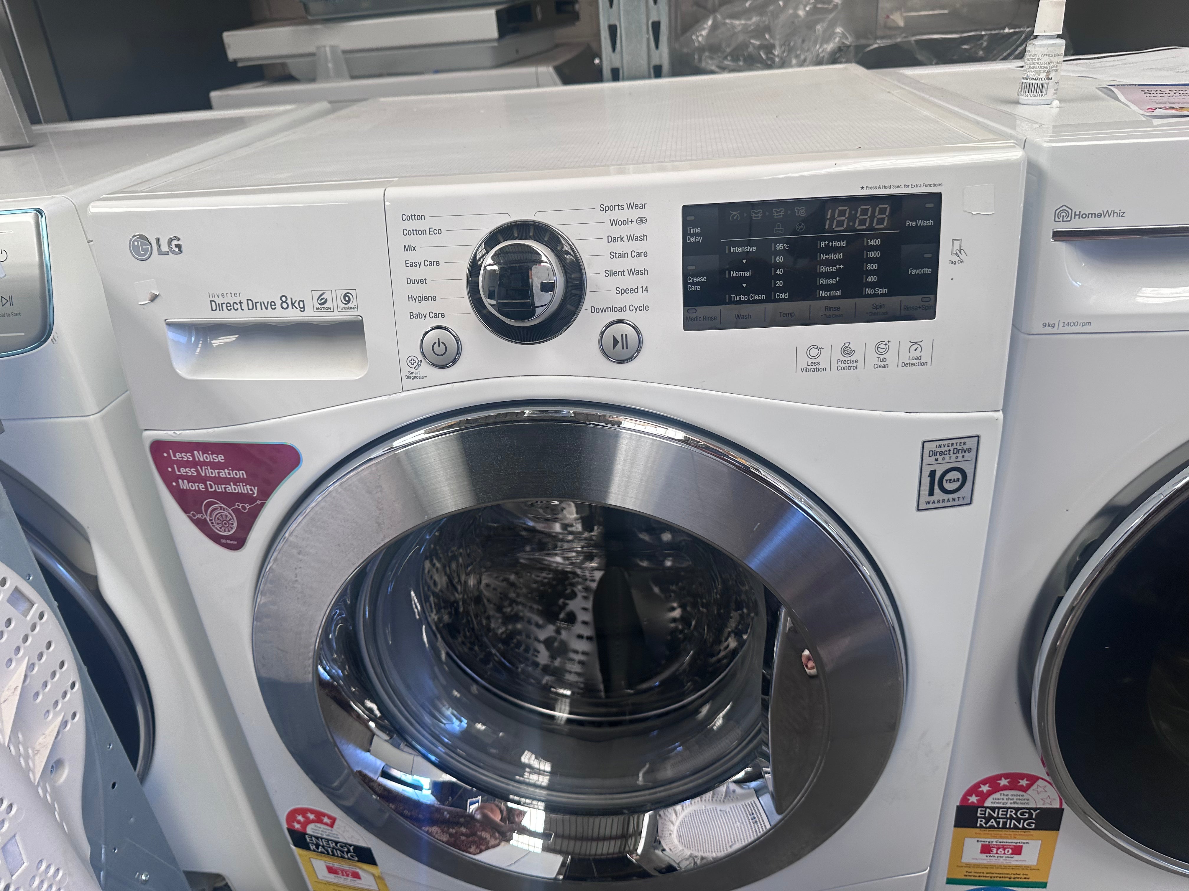LG 8kg Direct Drive Front Load Washer - Certified Refurbished | Energy Efficient & Quiet | Perfect for Apartments & Small Laundry Rooms