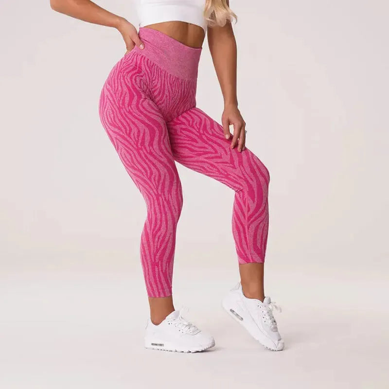 2022 Zebra Seamless Sport Leggings for Women - XS to L Sizes - High Waisted Yoga Pants with Scrunch Butt Design - Gym Workout Leggings & Running Tights for Fitness, Yoga, and Daily Wear