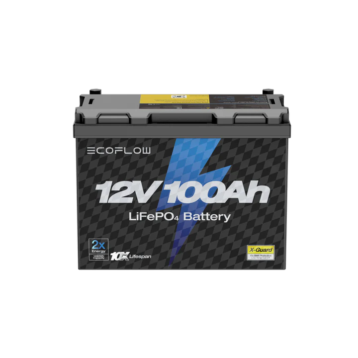 EcoFlow 12V 100Ah LiFePO4 Deep Cycle Lithium Battery - Perfect for RV, Marine, Solar Power Systems & Off-Grid Applications