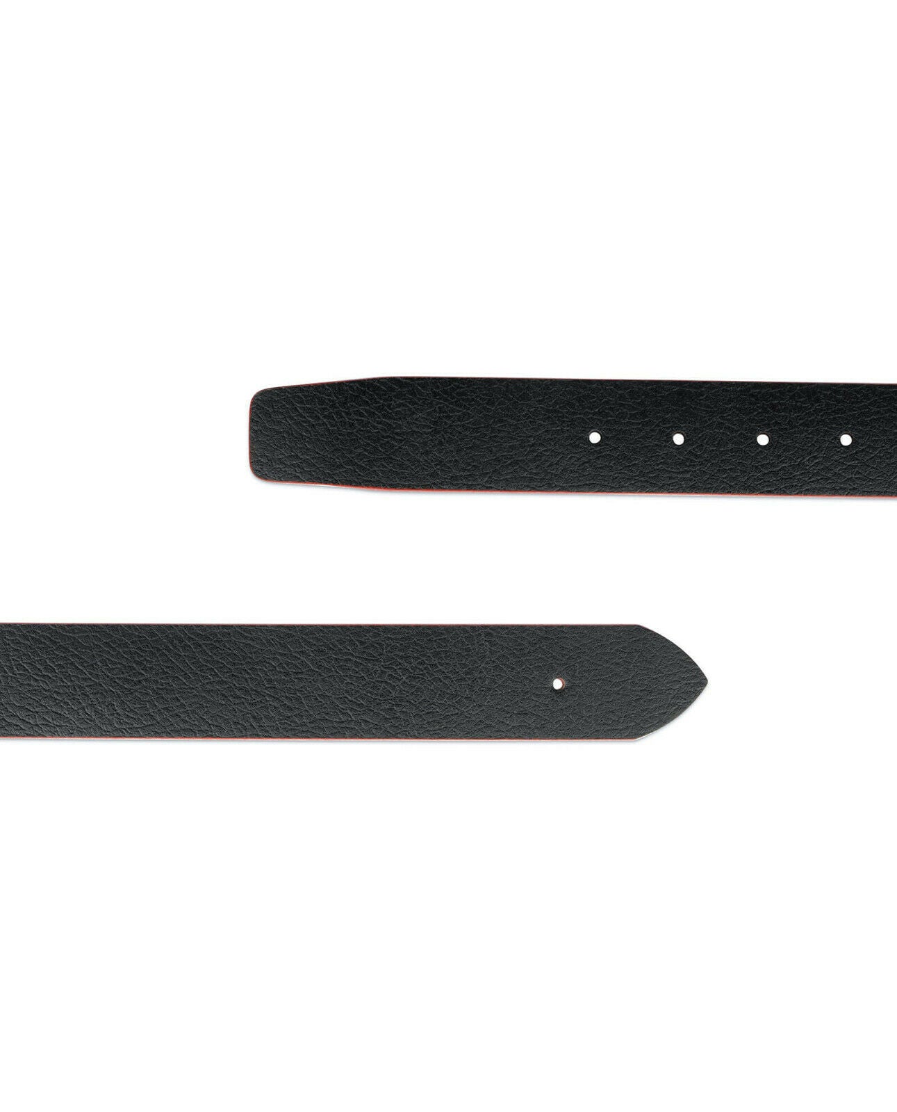 Genuine Calfskin Leather Belt Strap for Ferragamo Buckle Replacement - Black with Red Edges | Perfect for Dress Pants, Business Attire & Formal Occasions