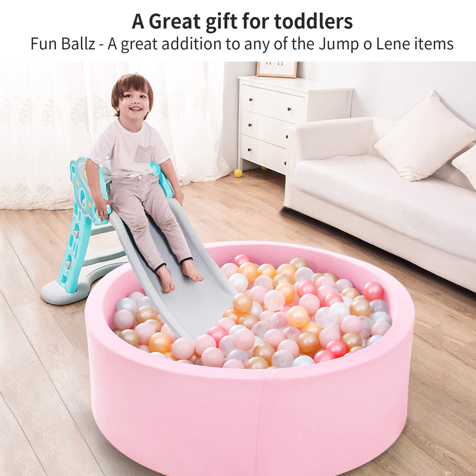100-Piece Non-Toxic Ball Pit Balls for Toddlers - BPA & Phthalate Free Soft Plastic Play Balls for Kids Ages 1-3 | Perfect for Birthday Parties, Indoor Play Tents, Baby Pools & Sensory Play