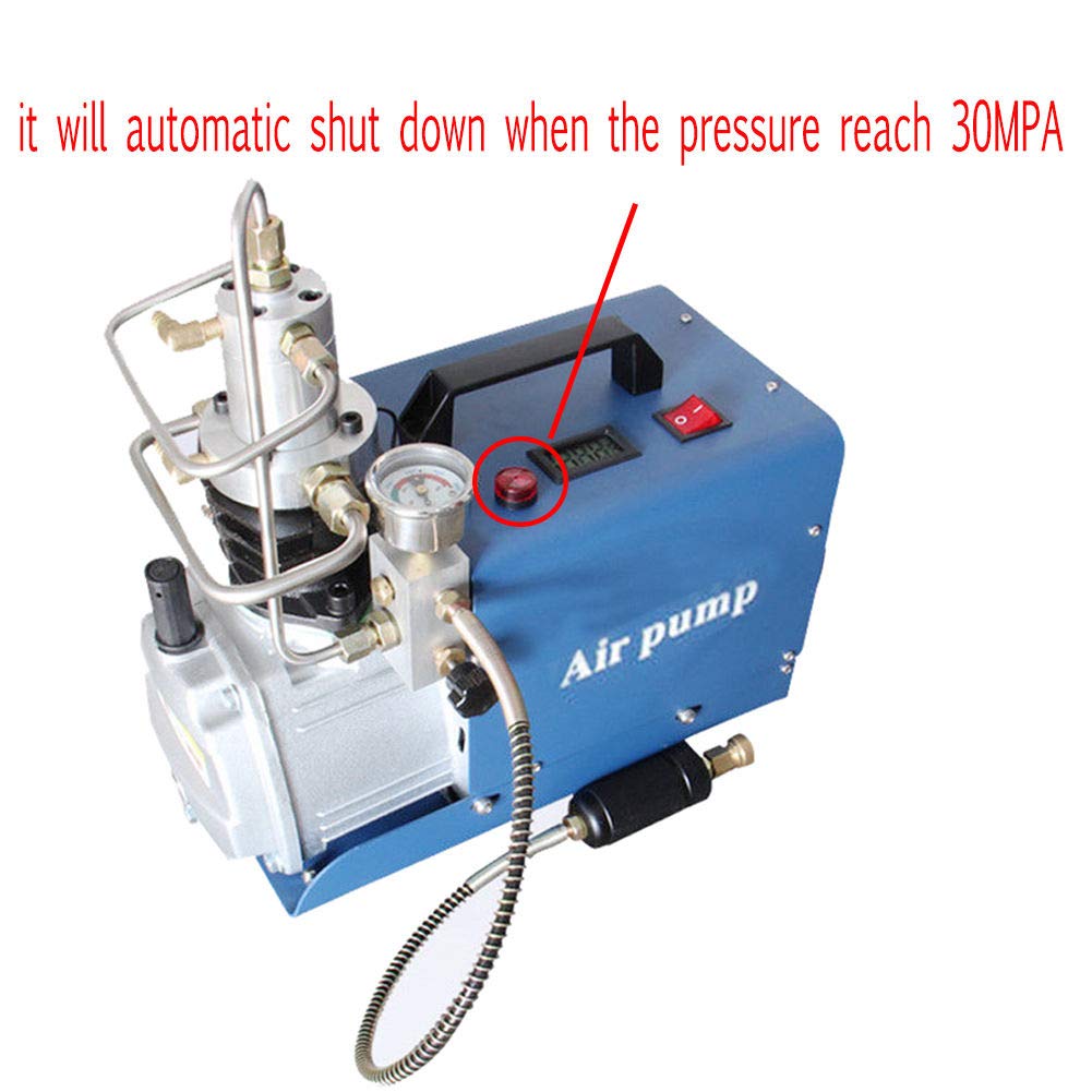 TECHTONGDA 30MPA High Pressure Electric Air Compressor Pump 110V - Automatic Stop Air Rifle Pump for Scuba Diving, Fire Fighting & Paintball | Portable Air Compressor for Outdoor Sports, Emergency Use & Industrial Applications