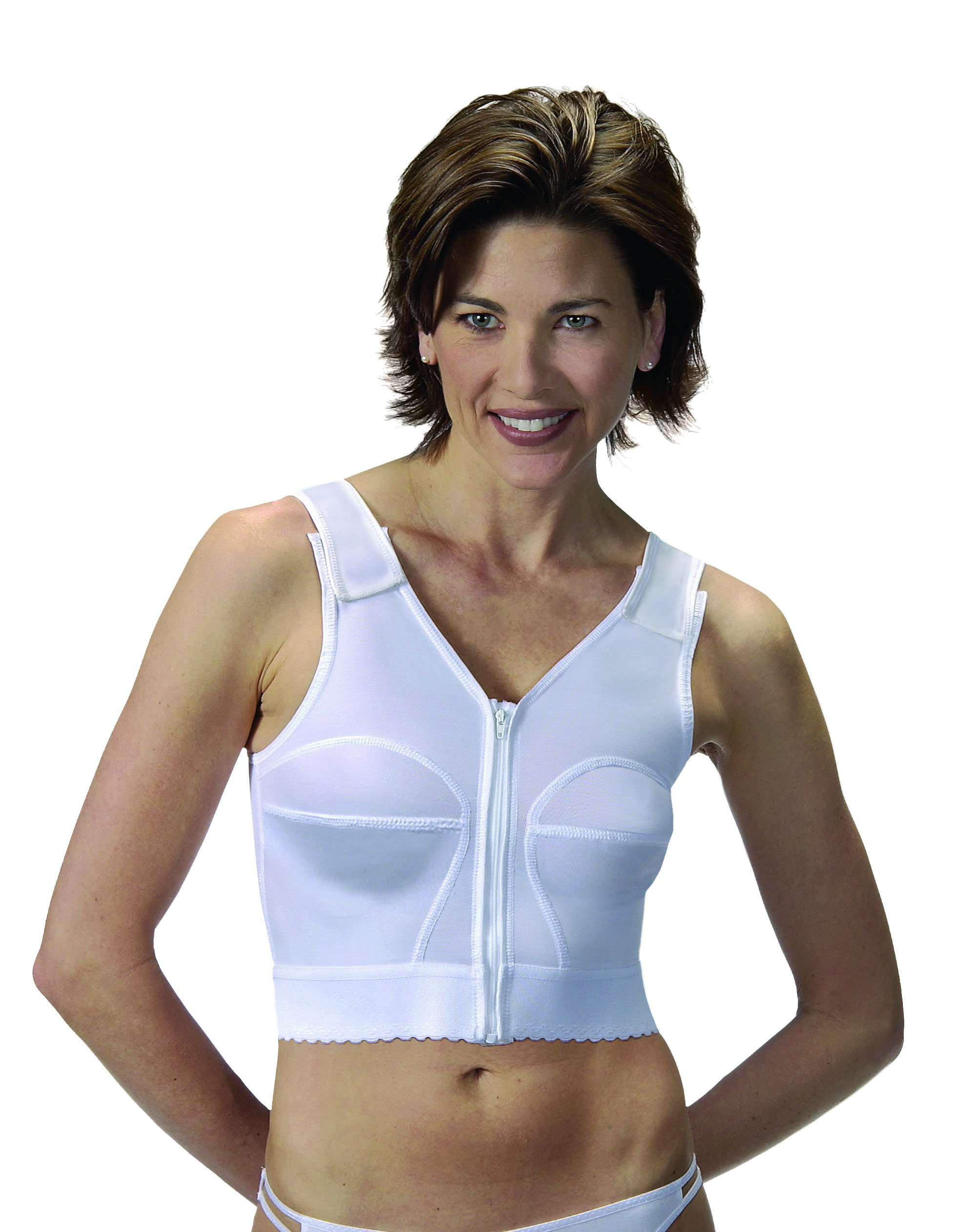**JOBST Surgical Vests with Cups for Women - Left Side, Size 4, White | Post-Surgery Compression Garment | Mastectomy & Lymphedema Support**    *(Use Case: Ideal for post-mastectomy recovery, lymphedema management, and post-surgical breast support, providing comfort and medical-grade compression.)*