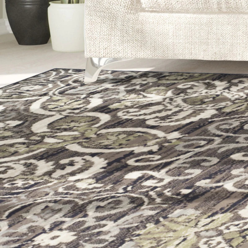 Elegant Caldwell Floral Scroll Indoor Area Rug & Runner - Non-Slip Soft Living Room Carpet for Home Decor, Bedroom, Hallway - Perfect for Boho, Farmhouse & Modern Style Interiors