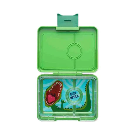Yumbox Snack Box for Kids - Jurassic Green Dinosaur Themed Leak-Proof Bento Lunch Container | Perfect for School, Picnics, and Travel
