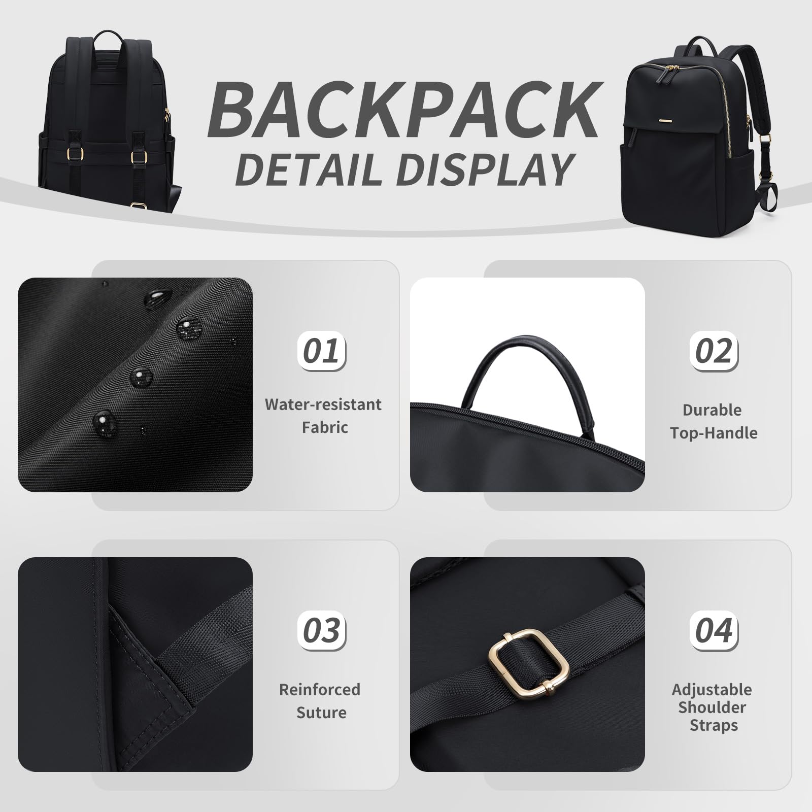GOLF SUPAGS Women's Laptop Backpack with Separate 15.6 Inch Laptop Compartment - Stylish Work Travel Backpack for College, Office & Daily Use | Perfect for Commuting, Business Trips & Campus Life