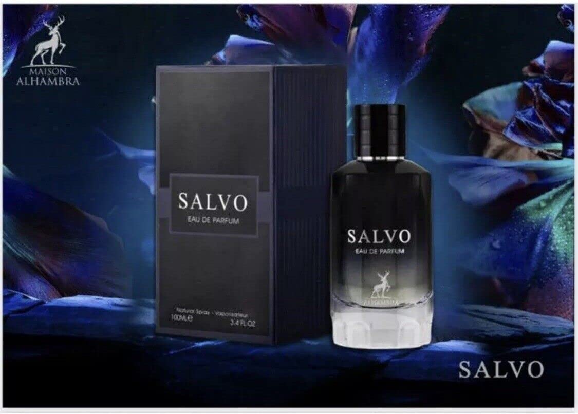 Maison Alhambra Salvo Men's Eau de Parfum - 3.4 oz / 100ml Luxury Cologne Spray for Men, Long Lasting Fragrance for Date Night, Office & Special Occasions