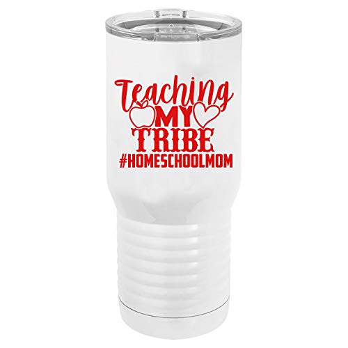 Teaching My Tribe Homeschool Stainless Steel 20 oz. Tumbler Travel Mug - Insulated Double Wall Vacuum Cup with Lid & Straw - Perfect for Coffee, Tea & Cold Drinks - Great for Homeschooling, Road Trips & Outdoor Activities