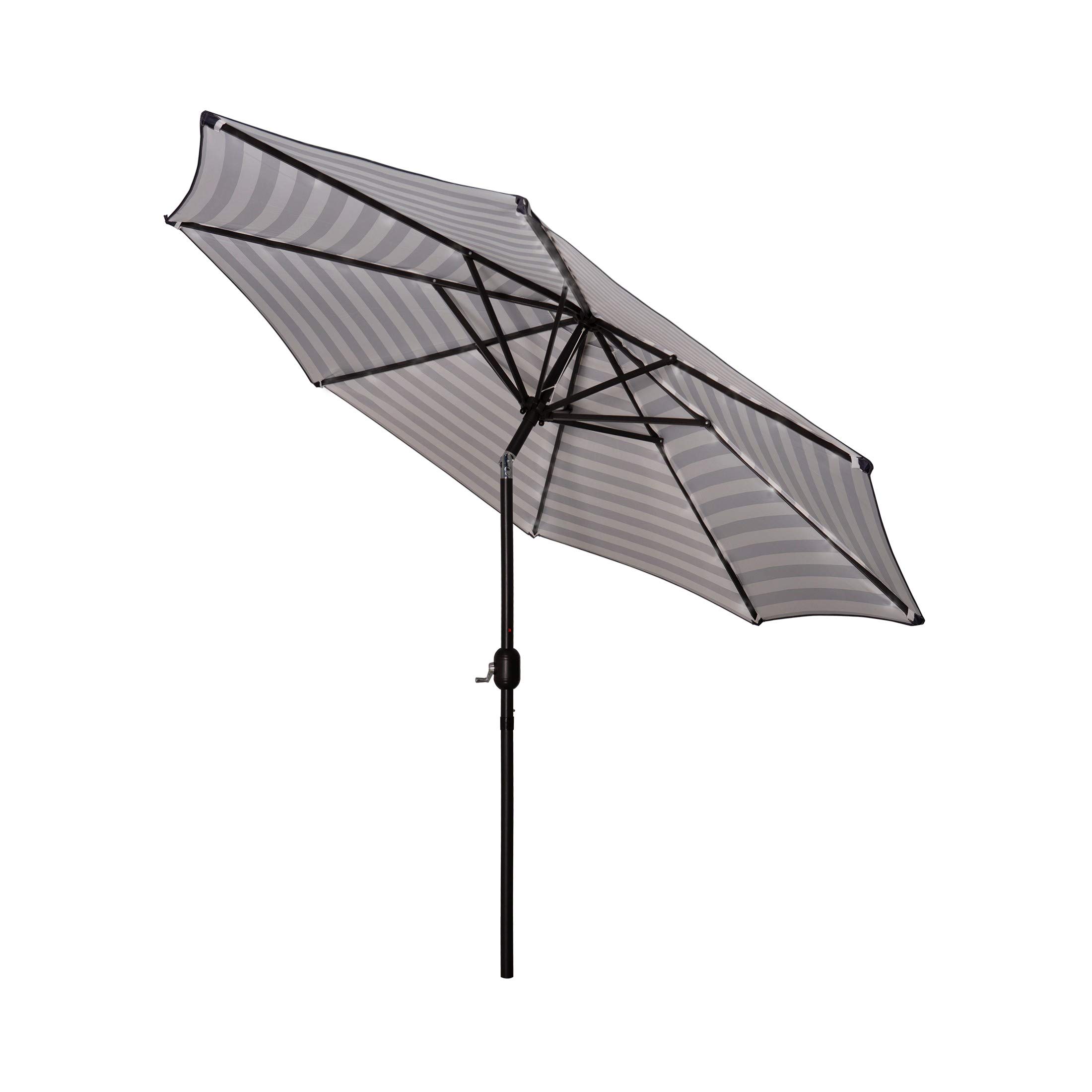 WestinTrends 9 Ft Outdoor Patio Market Umbrella with Tilt & Crank - Black & White Striped - Perfect for Poolside, Beach, Backyard & Restaurant Use