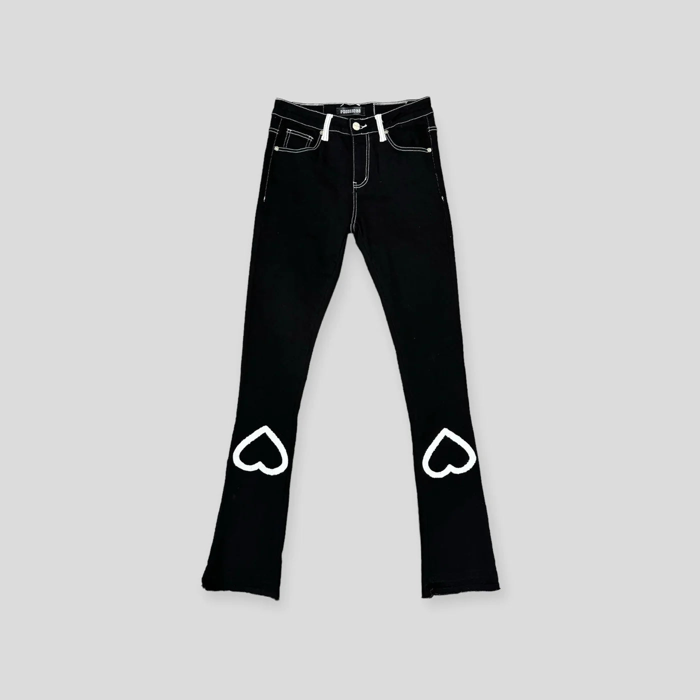 PHEELINGS Luminous Love Flare Stack Denim Jeans for Women - High Waisted Vintage Bell Bottom Pants for Casual Wear & 70s Retro Style Outfits