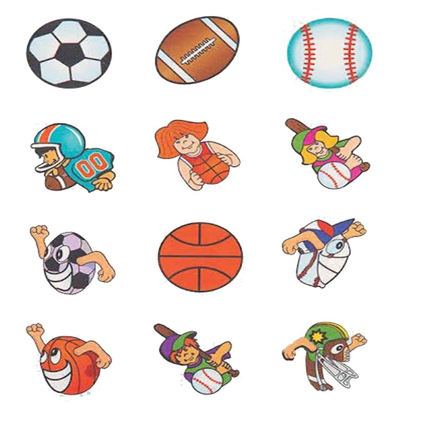 Waterproof Temporary Tattoos for Men Women Kids - Sports Bundle Design Fake Tattoo Stickers 5x7.5 Inch - Perfect for Parties, Sports Events & Costumes
