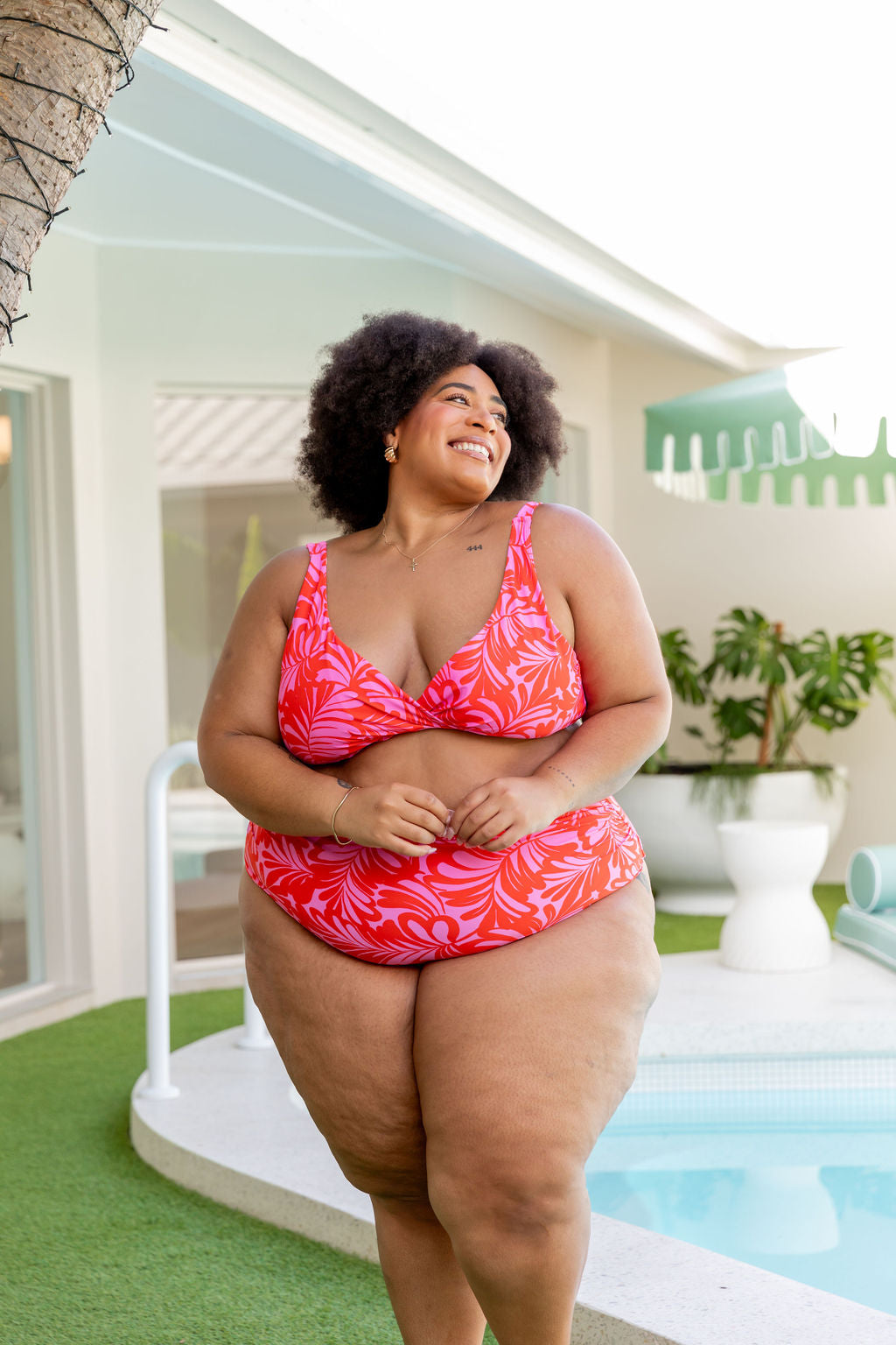 Burleigh Pink Jungle Bikini Top - Women's Swimwear for Beach, Pool & Summer Vacations