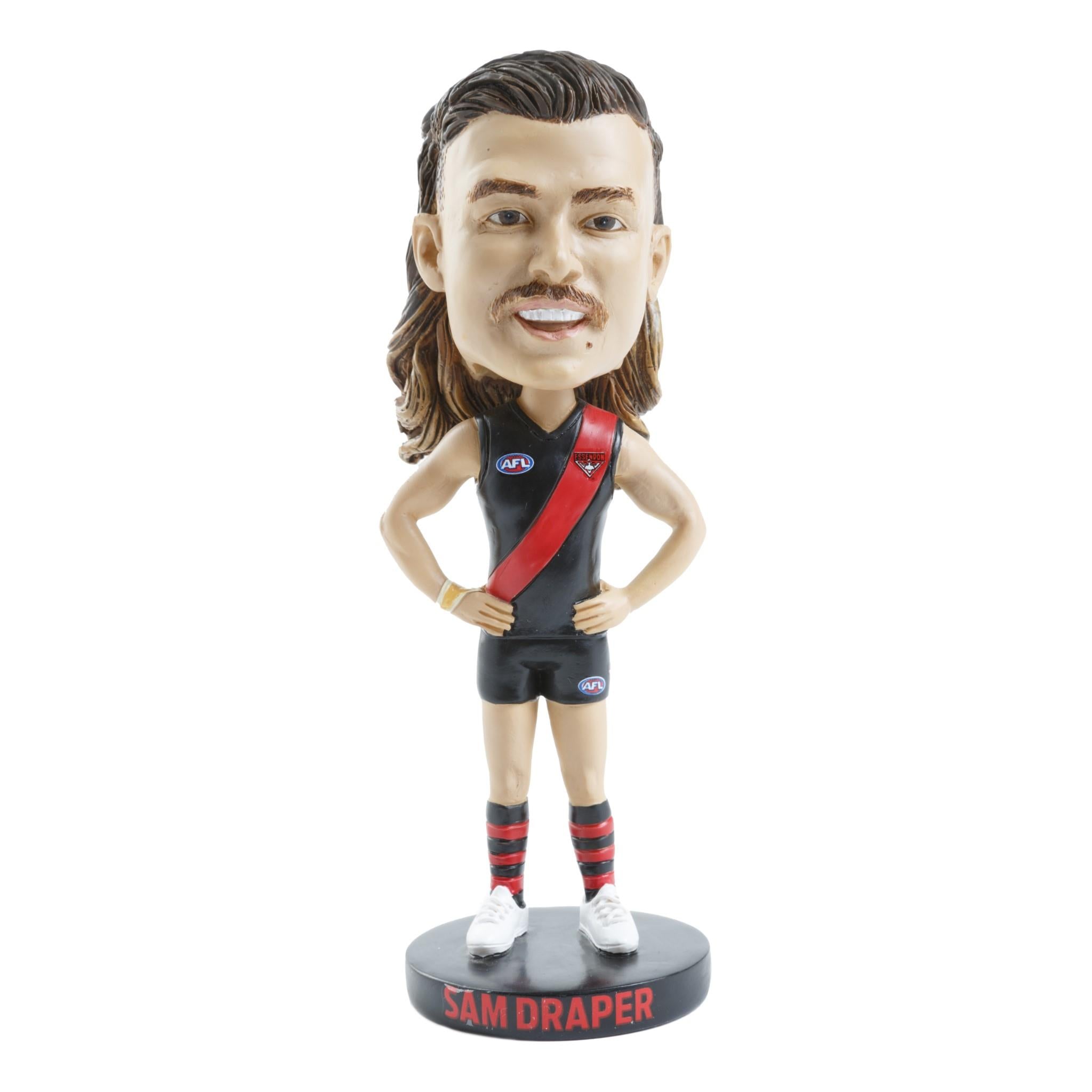 AFL Essendon Bombers Sam Draper Bobblehead - Officially Licensed AFL Collectible - Perfect for AFL Fans, Sports Memorabilia Collectors, and Home/Office Decor