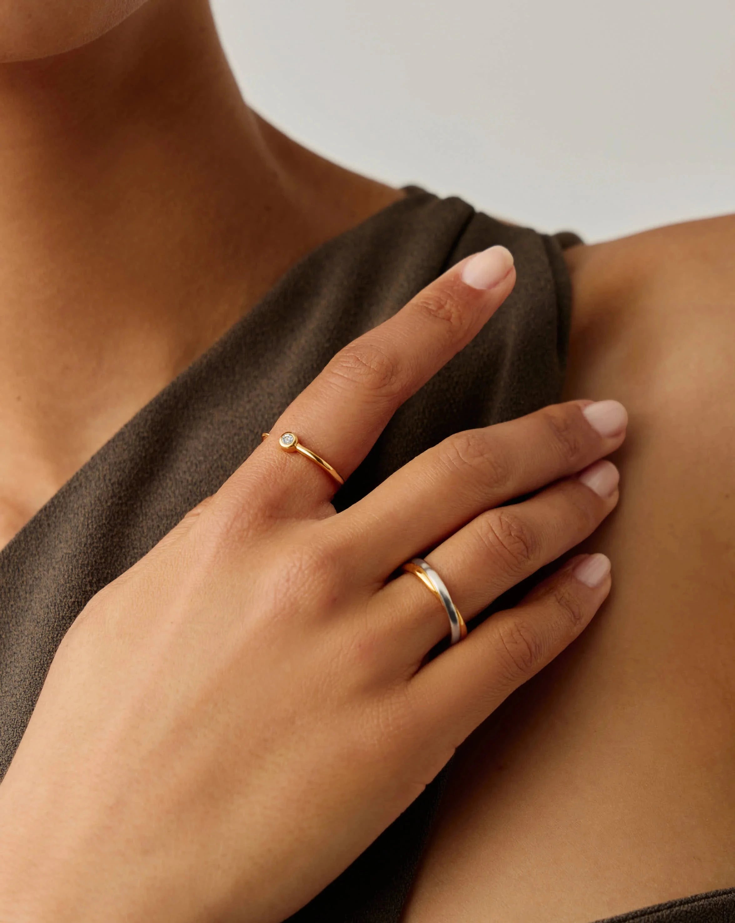 Interstellar Ring for Women - 18k Gold Vermeil & Cubic Zirconia Wedding Band - Elegant Stackable Ring for Anniversary, Engagement, and Everyday Wear