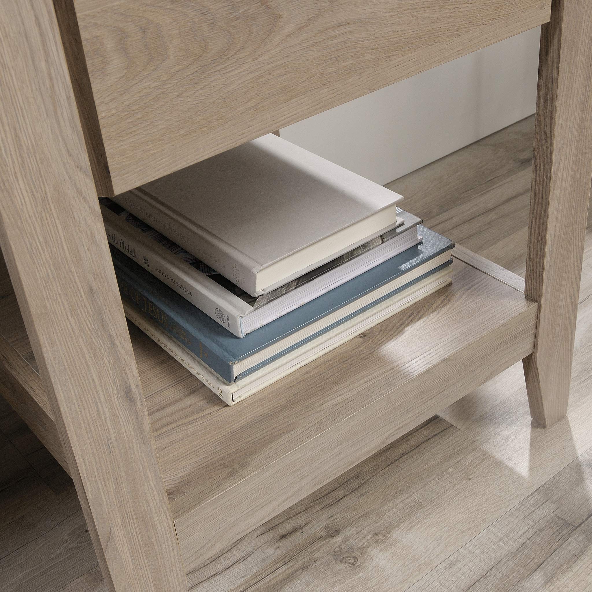 Sauder Summit Station Desk - Laurel Oak Finish | Modern Home Office Desk for Work & Study | Durable Writing Desk with Storage