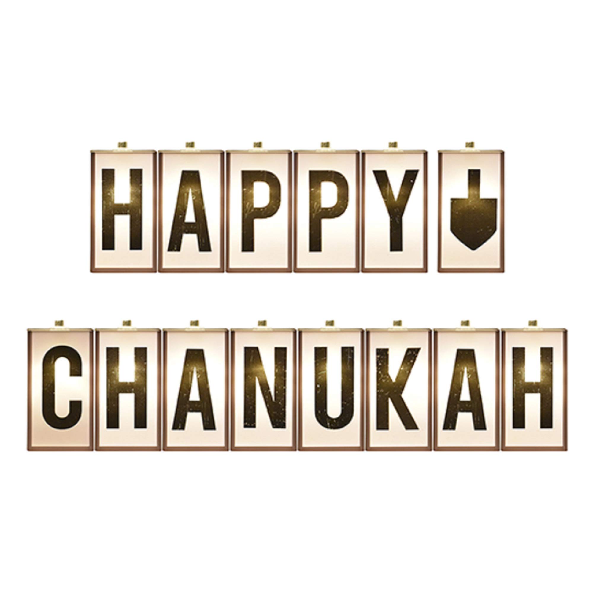 Cazenove Happy Chanukah LED String Lights - Waterproof Hanukkah Decorations for Home, Party, Window & Outdoor Use
