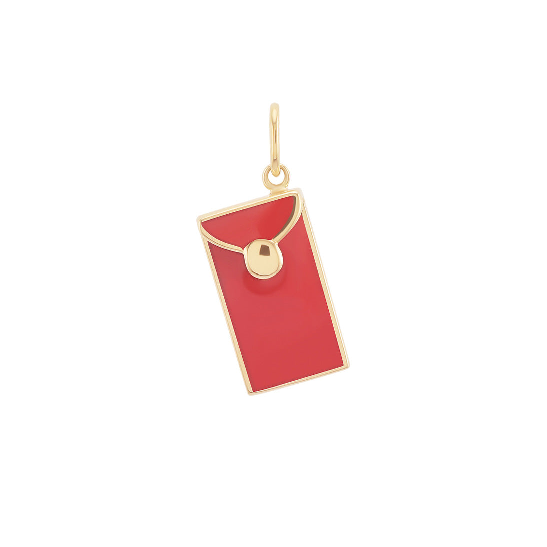Lucky Red Envelope Charm with Shou Character - Chinese New Year Good Fortune Pendant for Jewelry Making, Gift Giving & Home Decoration