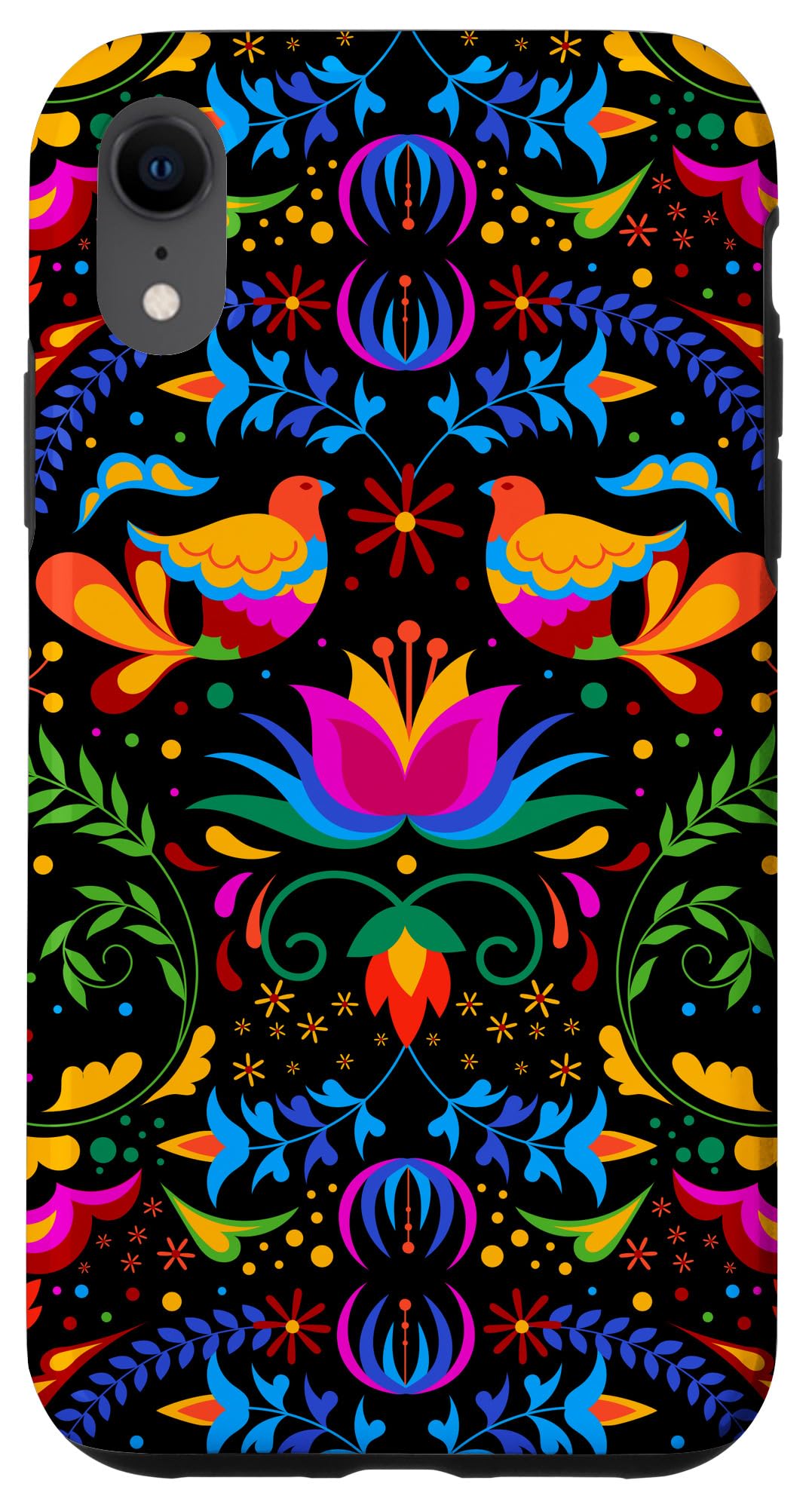 iPhone XR Phone Case - Mexican Heritage Otomi Pride Design with Love & Peace Doves | Stylish Protective Cover for Daily Use, Travel & Gifts