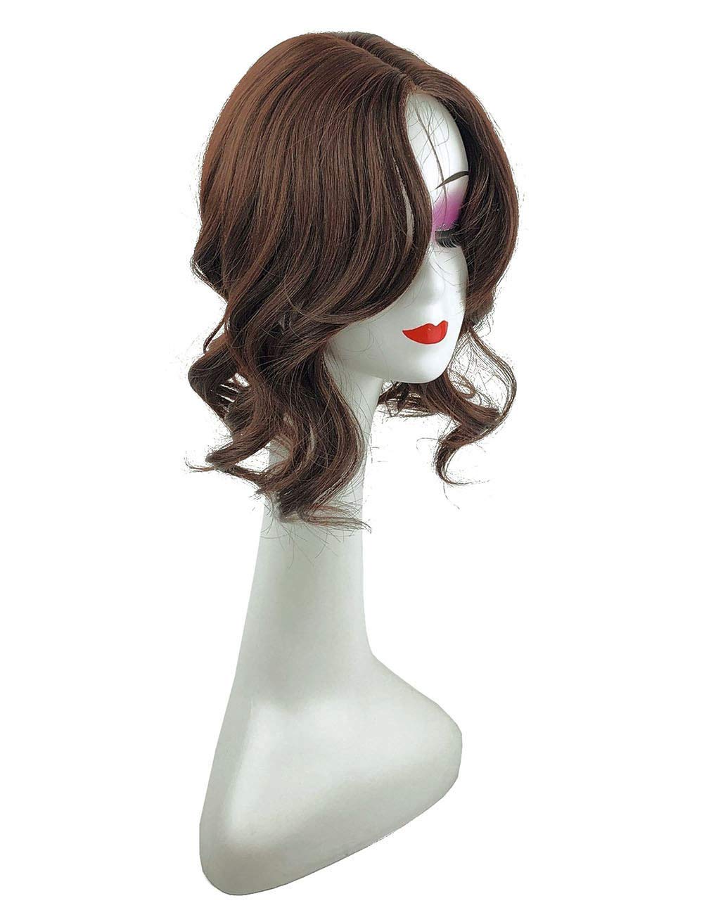 14 Inch Natural Wavy Hair Topper with Middle Part | 10x13cm French Style Clip-in Human Hair Wig in Light Brown | Perfect for Thinning Hair & Volume Boost for Daily Wear