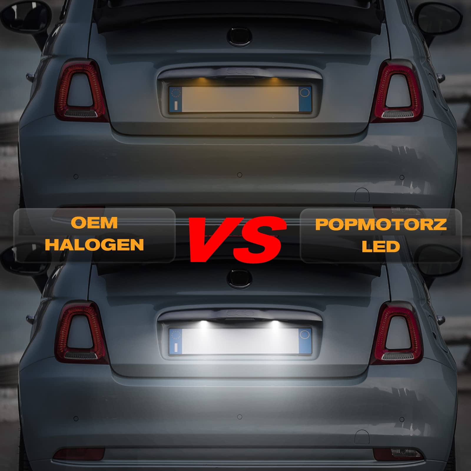 POPMOTORZ LED License Plate Lights - Super Bright 6000K White 18 SMD LED Rear Tag Lights for Fiat 500, Dodge Viper, Jeep Grand Cherokee/Compass/Patriot, Maserati Levante - Perfect for Night Driving & Enhanced Vehicle Visibility